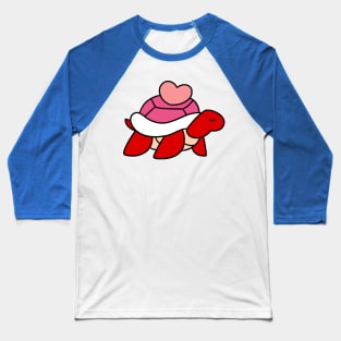 Pink Heart Turtle Baseball T-Shirt